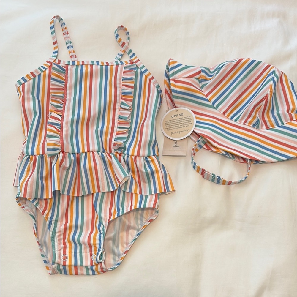 First Impressions Multicolor Striped Swimwear 24 months